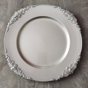 Vintage Decorative Acrylic Charger Plates  6pcs  Decorative Plate Perfect for Special Dinner at Home 13 inch