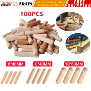 ❤️【Ready Stock】【S/M/L】100pcs Wooden Dowel Cabinet Drawer Round Fluted Wood Craft Pins Rods Set Furniture Fitting Wooden Dowel Pin CYB-Wood-Craft-Pins