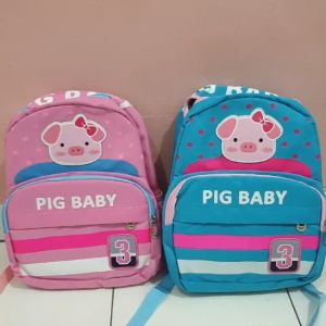 Tas Ransel Anak TK Perempuan Kualitas Import Backpack Tas Anak Sekolah Pig Baby