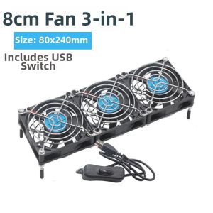 Two-in-One Mini Silent USB Fan 8015 Router Heat Dissipation Device 5V Small Equipment Fan for Computer Hardware And Displays