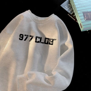 เสื้อฮู้ดผู้ชายสไตล์อเมริกัน หนา นุ่ม ลำลอง ฤดูใบไม้ร่วง/ฤดูหนาว ทรงหลวม ใส่ได้หลากหลาย แฟชั่น เสื้อคลุมกันหนาว