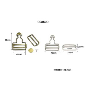 (5 cặp) Móc khóa và đai tăng giảm + 2 nút jean bằng kim loại không rỉ sét dành cho quần yếm 008500