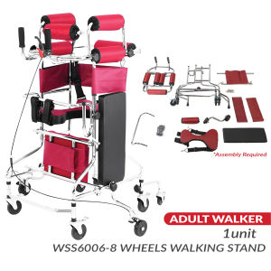 Adult Walker with 8 Wheel Rehabilitation Elderly Stroke Cerebral Palsy Hemiplegia Patient Training Equipment Walking Aid