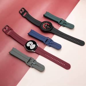 สายยืดกีฬาเดิมสำหรับนาฬิกา Samsung 6วงคลาสสิก43มม. 47มม. Galaxy Watch 6/5/4 40มม. 44มม. นาฬิกา4วงคลาสสิก42มม. 46มม. สายซิลิโคนไม่มีช่องว่าง5สายโปร45มม.