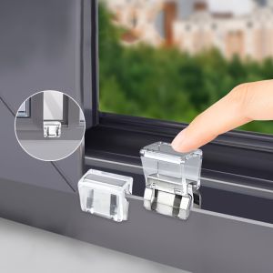 Bộ Khóa Cửa Sổ Trượt Hạng Nặng 6 Món Với Kẹp Cố Định Màn Hình Và Phích Cắm An Toàn Để Cố Định Đường Ray Cửa Sổ - Phụ Kiện An Ninh Gia Đình