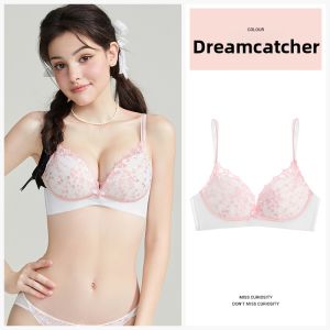 Miss Curiosity | Gathering Push-Up Wireless Lacy Bra Set