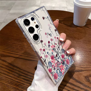 Ốp Điện Thoại Silicon Mềm Trong Suốt Chống Sốc Cho Samsung Galaxy S25 Ultra/S24 Plus/S23/S22 - Thiết Kế Hình Ảnh Hoa Chống Trầy Xước Chống Bụi