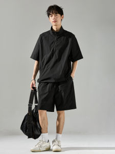 SZON | Summer Men’s Light Breathable American Style Half Zip Sports Leisure Set