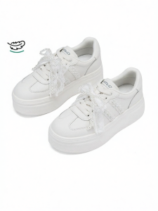 Hotwind | Height Increasing Lace-up Womens Shoes White Sneakers