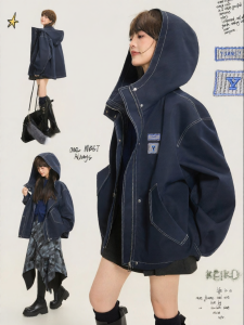 KEIKO | Áo Parka Dáng Mỹ Có Lót Mũ Trùm Đầu Đường May Bịt