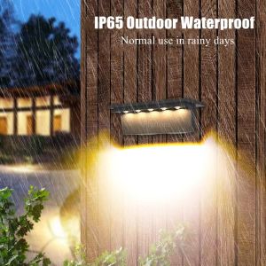 Vimite Đèn Tường Năng Lượng Mặt Trời 5LED Ngoài Trời Chống Nước Cảm Biến Tự Động Đổi Màu Trang Trí Đèn Sân Vườn Cho Sân Vườn Con Đường Nhà Hàng Rào Biệt Thự