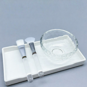 FANZHI | Transparent Glass Facial Mask Bowl and Brush Set for Spa and Skin Care