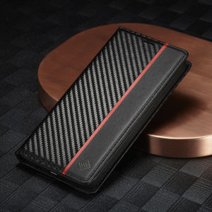 Carbon Fiber Flip Cover Phone Case Full Protection Anti-Fall for Apple 15 iPhone 16 14 pro Max 13 12 11 SE Elegant Business Style