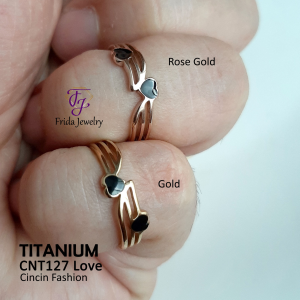 Cincin Love Titanium 3lines Melody Anti Karat Bisa dipakai sehari-hari cnt127
