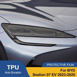 Smoke Black Car Headlight Protective Film for BYD Sealion 07 EV 2023-2025 TPU PPF Pre Cut Anti-Scratch Vinyl Wrapping Film
