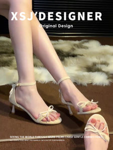 Bowy Style Ankle Strap Stiletto Heels Comfortable Design