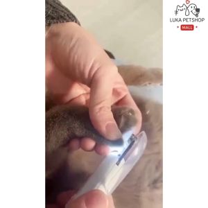 Luka😊พร้อมส่ง💯 กรรไกรตัดเล็บแมว กรรไกรตัดเล็บสุนัข พร้อมไฟ LED พร้อมตะไบเหล็กเก็บซ่อน ป้องกันเลือดออก กรรไกรตัดเล็บสัตว์เลี้ยง