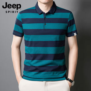JEEP SPIRIT | Áo Thun Sọc Thêu Dáng Rộng Phong Cách Công Sở