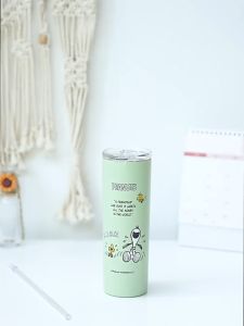 แก้ว Snoopy เมื่อ 650 ml การเคลื่อนไหวของแก้วเก็บความเย็น ฝาและหลอด มีฟิลเลอร์ แปลงรูปแบบสแตนเลส