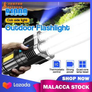 4 Core LED Flashlights Outdoor Power Spotlight Rechargeable Super Bright Camping COB Side Light Fishing Torch Light 手电筒