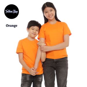 Kaos Polos Anak Oneck Lengan Pendek Bahan Katun Combed 30s Warna Orange