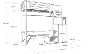 Loft bed customize singapore for helper room/kidsroom