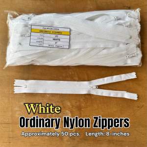 [1-pack/50pcs.] Ordinary Nylon Zipper 8 inches length – Durable DIY by Telamaestra