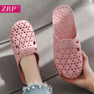 Womens Summer Fashionable Flat Bottom Hollow out Sandals Soft Sole Anti-Slip Beach Thong Slippers Breathable Slip-On Shoes