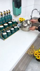 Bộ Thau Rổ Inox 5 món Cao Cấp Cho Nhà Bếp