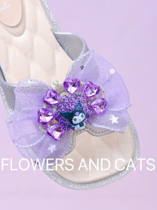 Kurumi Princess Soft Bottom Childrens Slippers Indoor Outdoor Summer Anti-Slip Girls Sandals Comfortable Flat Heel Rubber Sole