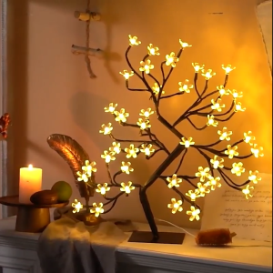 USB cherry blossom tree lampu LED night light fairy lights table lamp decorative room balcony wedding DIY
