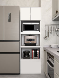 Kitchen Storage Cabinet Electrical Cabinet Modern Simple Integrated Wall Side Cabinet Customized Storage Microwave Oven Solid Wood