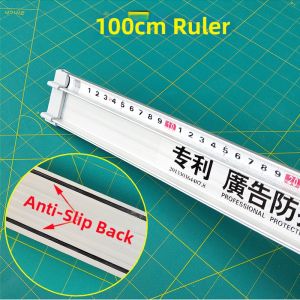 New Thickened Hardened Straight Ruler Aluminum Alloy Advertising Artistic Knife Protection Ruler Wide Business Supplies