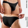 Black Hipster Narrow Edge Men's Swimming Trunks Triangle Half Sheath T-Shaped Swimming Trunks Bikini Sexy Tight Coquettish Big. 