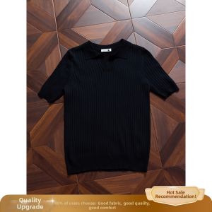 ZHUOCAN | White Stripe Polo Shirt Short Sleeve