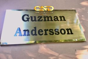 Brass Wall sign/ Brass metal Engrave plate/