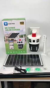 V380 Solar Camera Dual Lens 12MP 4G Sim Card  CCTV Motion Detection 360°Degree IP66 Waterproof Indoor Outdoor