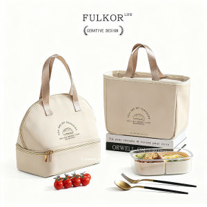 Large Capacity Double Layer Thickened Aluminum Foil Bento Box Bag Handbag for Office Workers And Elementary School Students