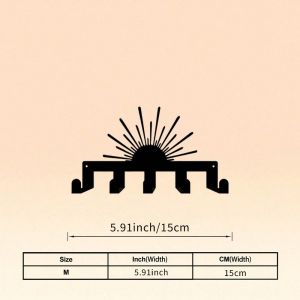 CIFbuy | CIFBUY Iron Wall Art Sunrise Wave Key Rack Metal Wall Hook Minimalist Design For Entryway Living Room Home Decor Sign