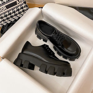 Retro Trendy 2024 Spring New Womens Thick Bottom Platform Loafers Genuine Leather British College Style Small Leather Shoes