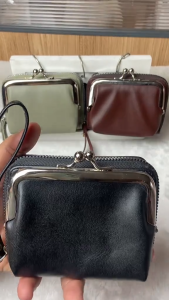 Mini Vintage Card Holder Coins Purse Kiss Lock Clutch Versatile Detachable Wallet Quality