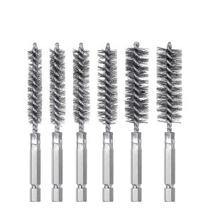 Masely Stainless Steel Wire Cleaning Brush with Handle 1/4 Inch Hex Shank for Power Drill Impact Driver
