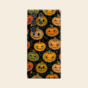 Halloween Pumpkin Pattern Luxury Fashion Full Lens Protective Case for Samsung Galaxy S26 S25 S24 A56 A36 Plus Ultra