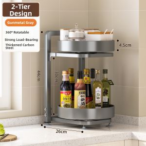 YIXUAN | Rotary Double-layer Seasoning Storage Rack