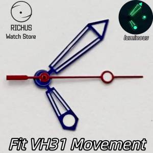 VH31 Quartz Movement Watch Hands Silver Blue Red Green Luminous Wristwatch Pointer Replacement Repair Accessories Parts