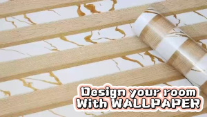 Pvc Green Strip Wallpaper for Bed Room Home Living Room Wall Sticker Waterproof 10Meters by 45cm for Wall Paper
