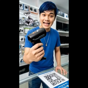 เครื่องสแกน บาร์โค้ด ระบบเลเซอร์ ชนิดไร้สาย สีดำ ismartshop