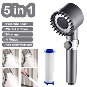 5in1 Shower filter four modes bathroom accessories head massage showerhead replete for shower heads knobs showers parts fixture