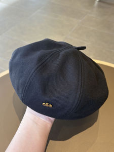 Womens Beret Hat Autumn Spring Woolen Pumpkin Cap Korean Style Face Slimming Artist Hat Versatile Trendy Eight-Pointed Bud Hat