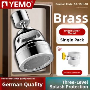 YEMO | Splash-Proof Extendable Kitchen Faucet with Rotatable Nozzle Pressure Booster & Universal Adapter